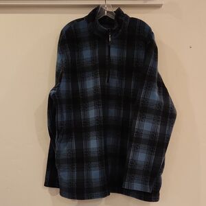 Roper Men's Blue and Black Plaid Sweater